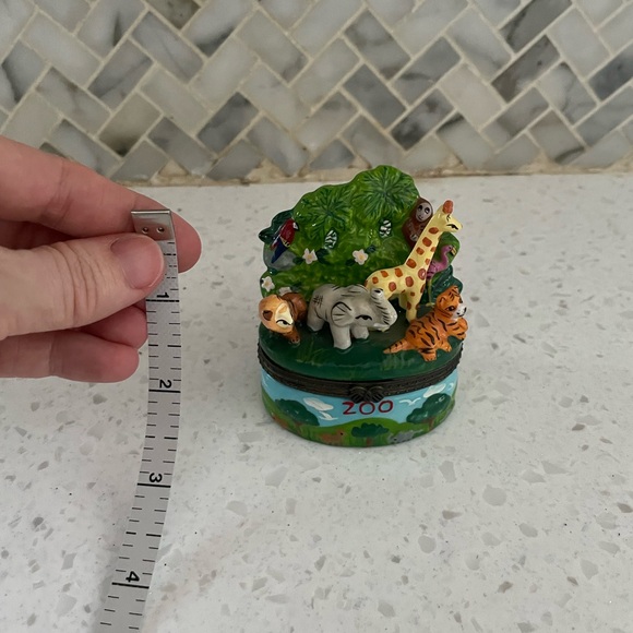 Zoo Animals Jungle Trinket Box Hinged Safari Giraffe Elephant Panda Zebra - Picture 4 of 6